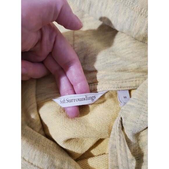 Soft Surroundings Soho Hoodie Heather Yellow Terry Tunic Sweatshirt Womens M - Picture 7 of 10